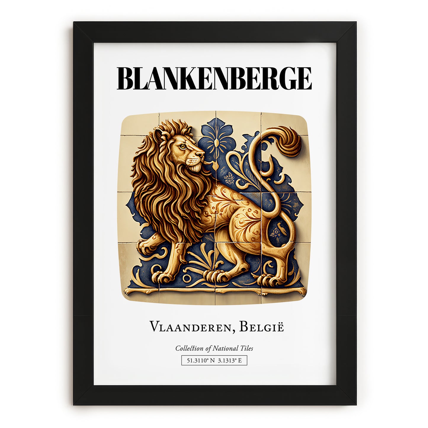 Blankenberge, Belgium – Travel Poster, in sleek black frame