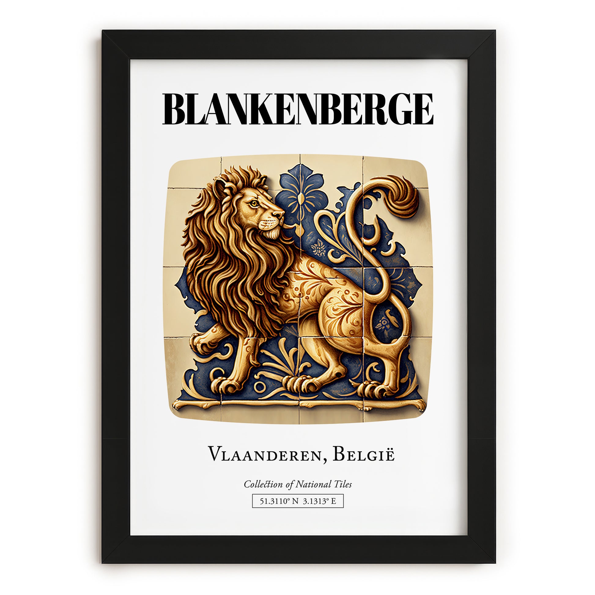 Blankenberge, Belgium – Travel Poster, in sleek black frame