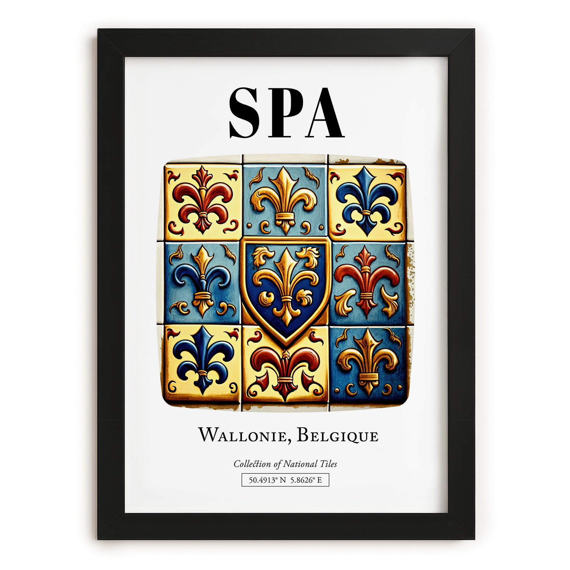 Spa, Belgium – Travel Wall Art, in sleek black frame