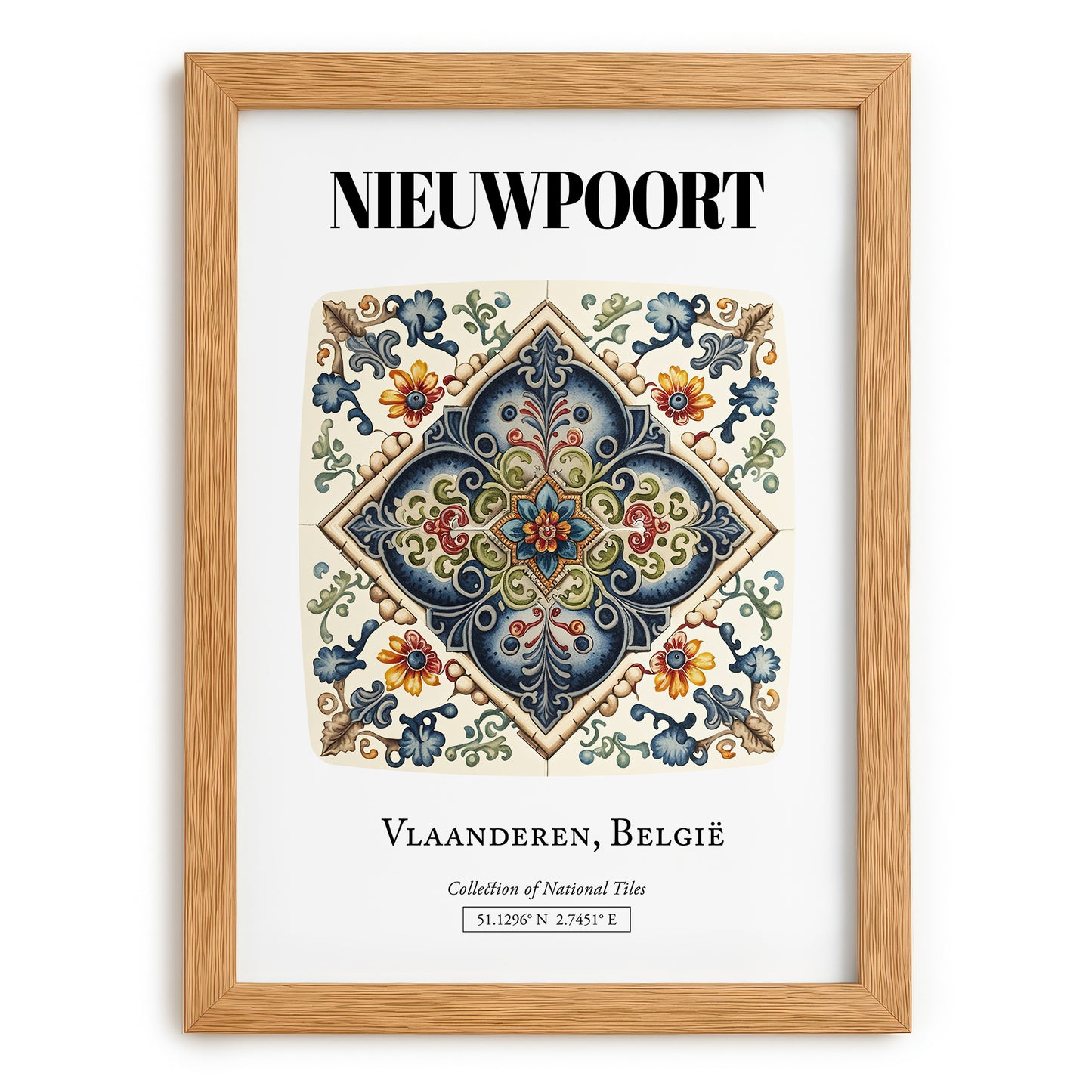 Nieuwpoort, Belgium – World Travel Art, set in oak frame