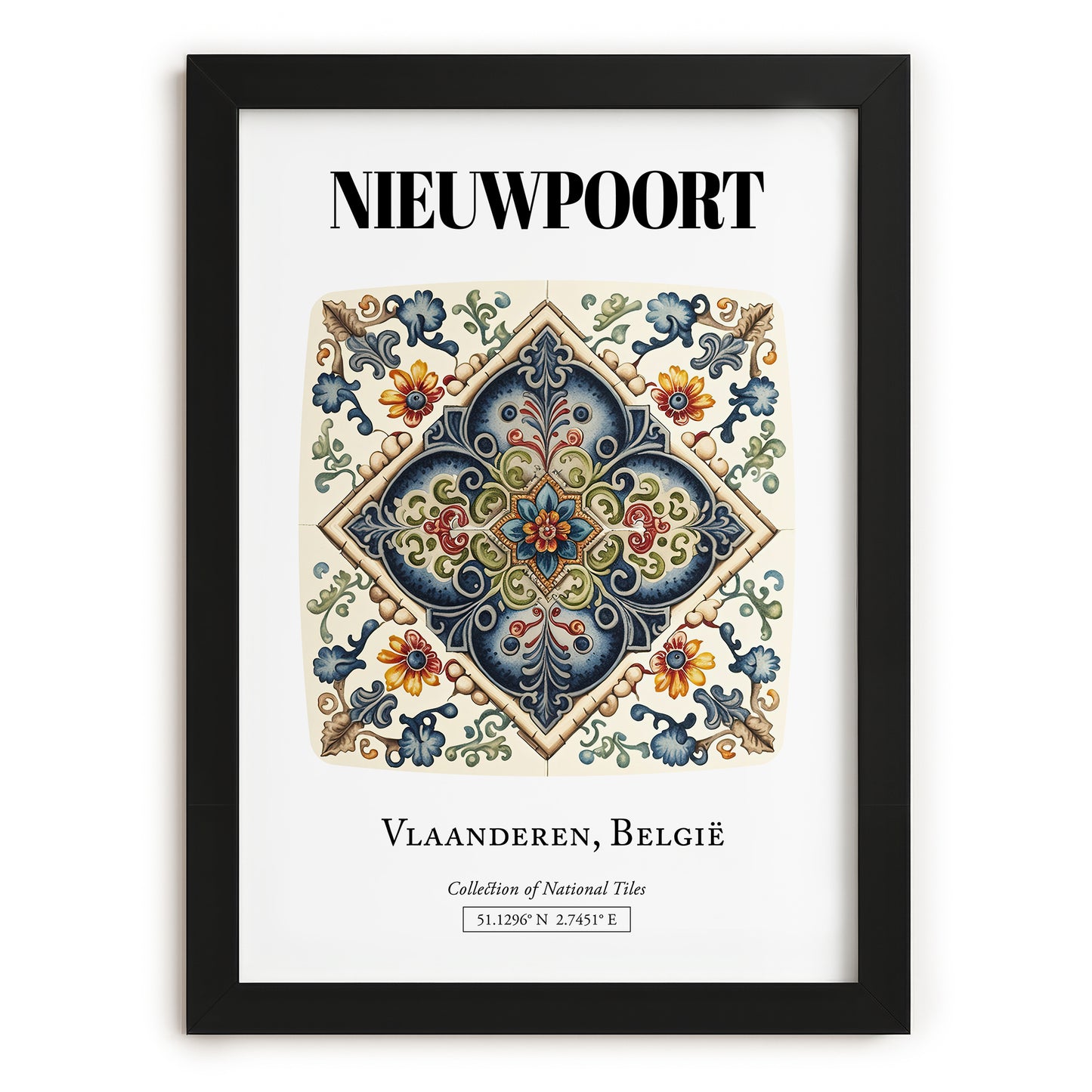 Nieuwpoort, Belgium – World Travel Art, in sleek black frame