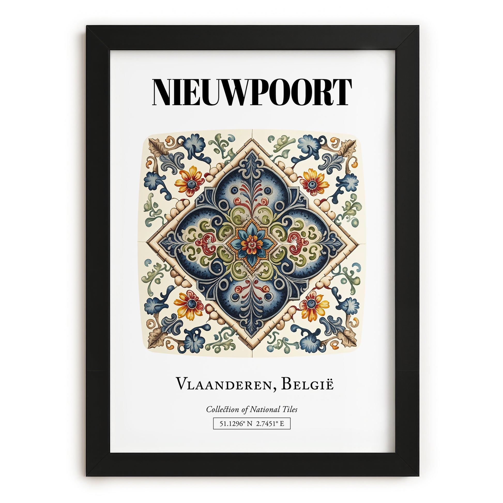 Nieuwpoort, Belgium – World Travel Art, in sleek black frame
