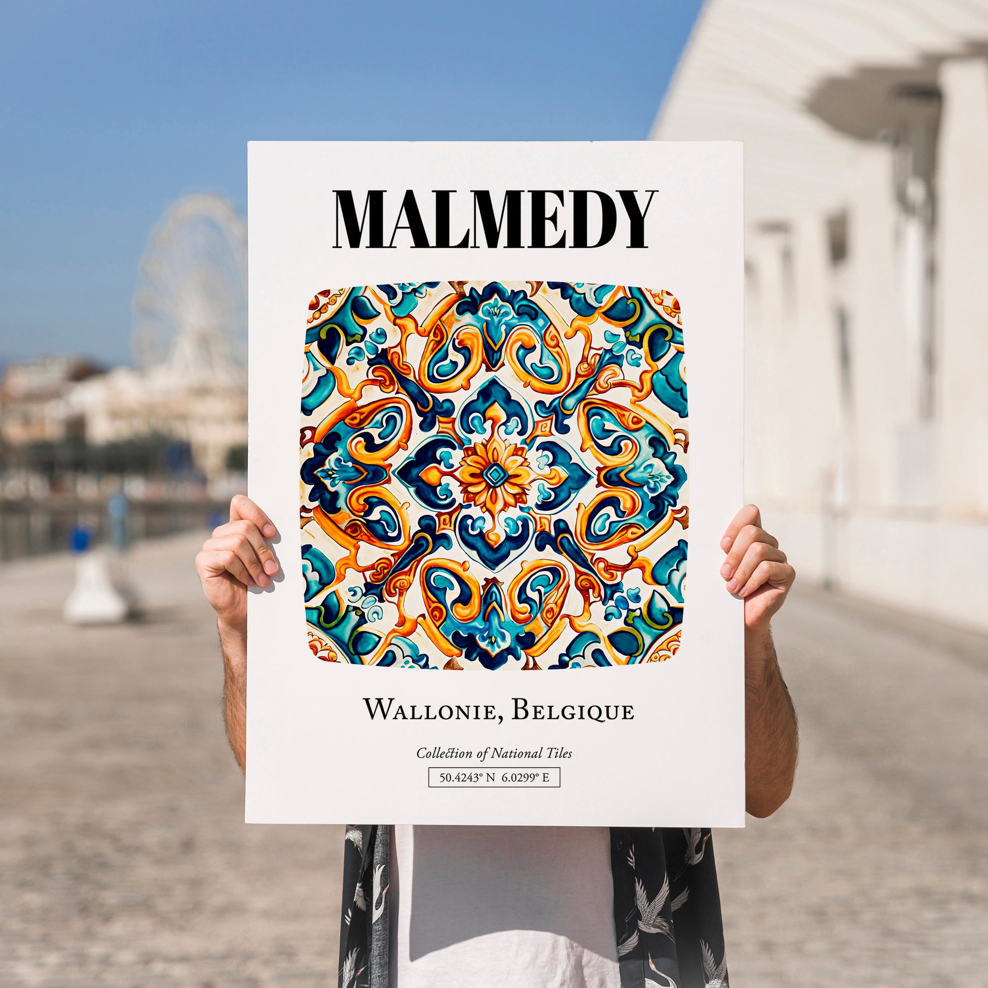 Malmedy, Belgium – Travel Print, no-text version framed in wood