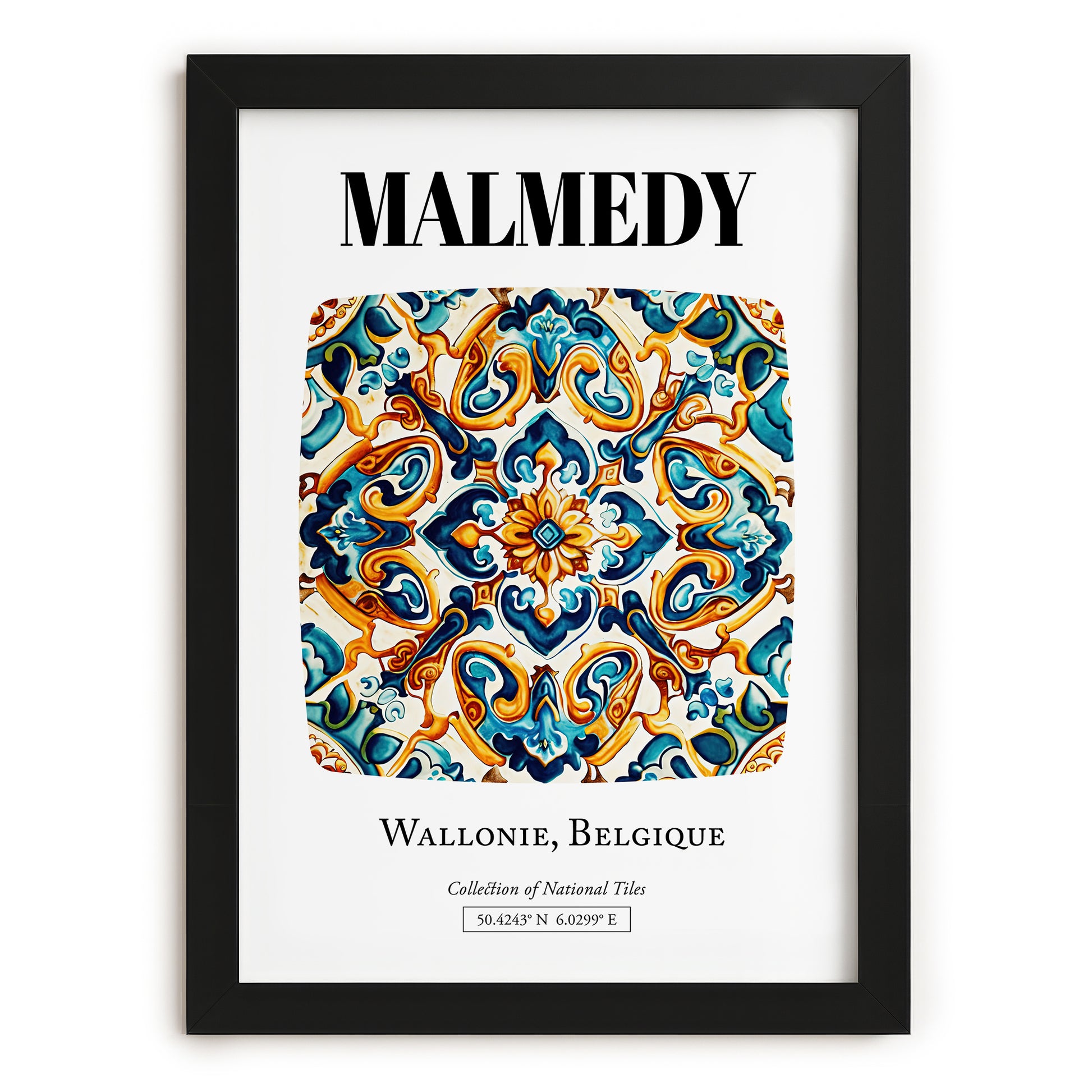 Malmedy, Belgium – Travel Print, in sleek black frame