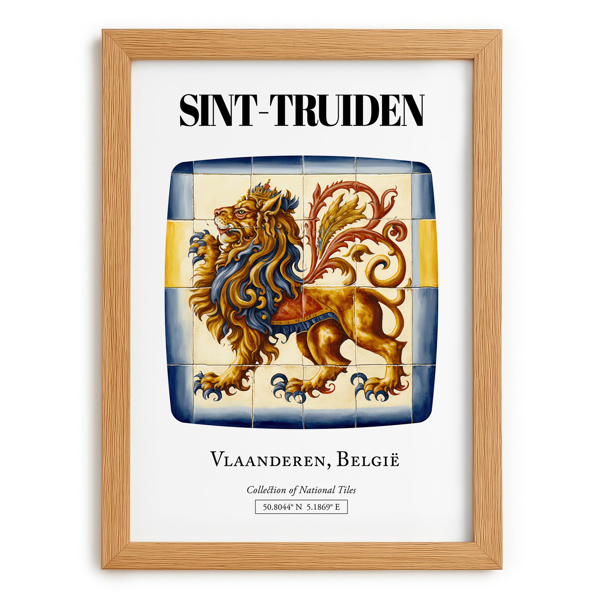 Sint-truiden, Belgium – Tourist Destination Poster, set in oak frame