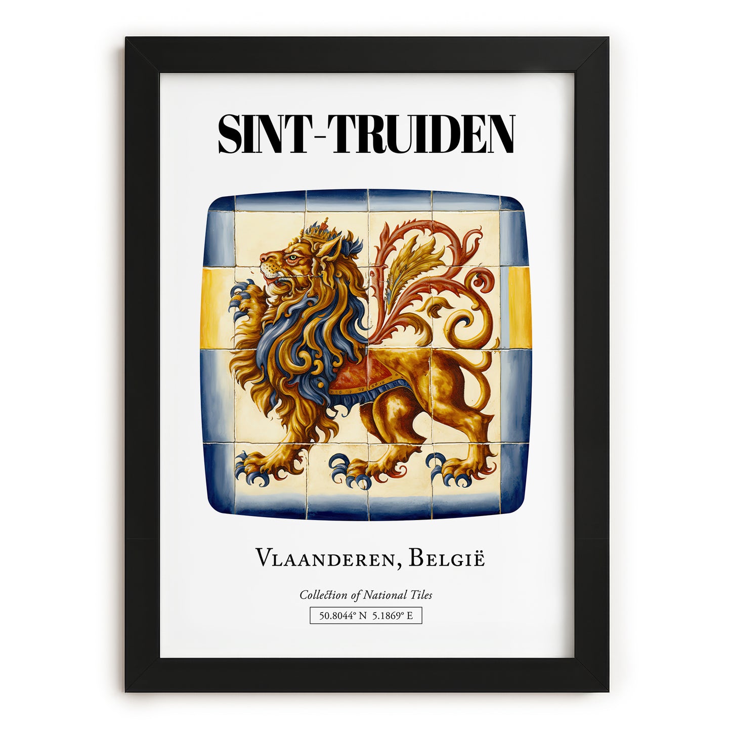 Sint-truiden, Belgium – Tourist Destination Poster, in sleek black frame