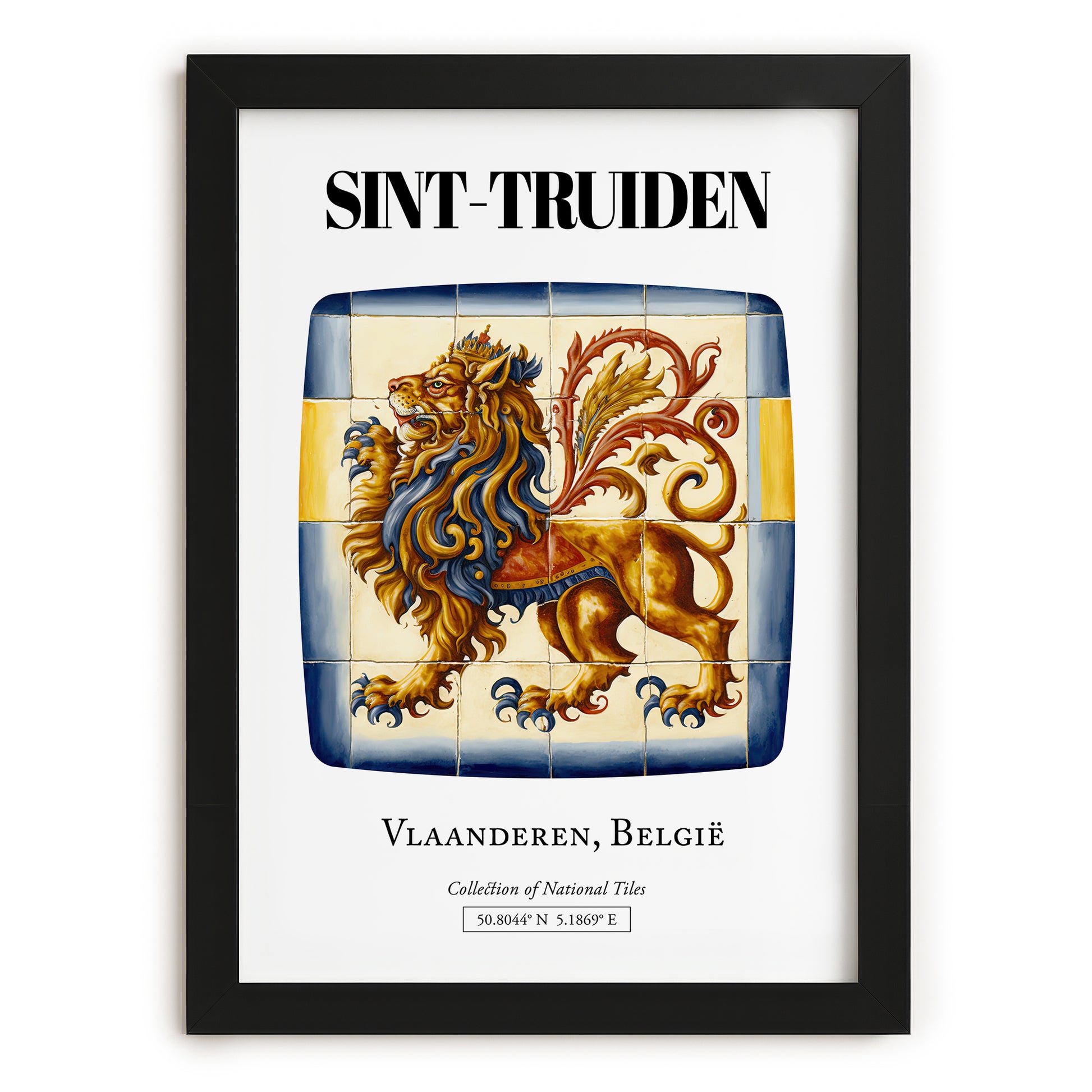 Sint-truiden, Belgium – Tourist Destination Poster, in sleek black frame