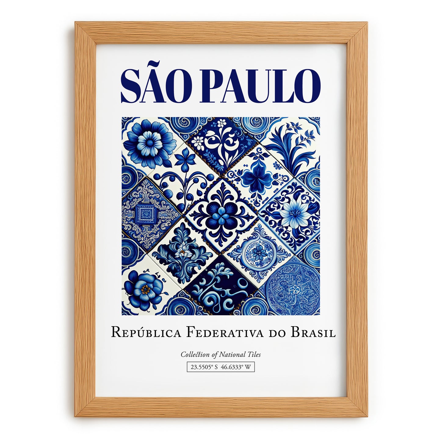 Sao Paulo, Brasil – Travel Poster, set in oak frame