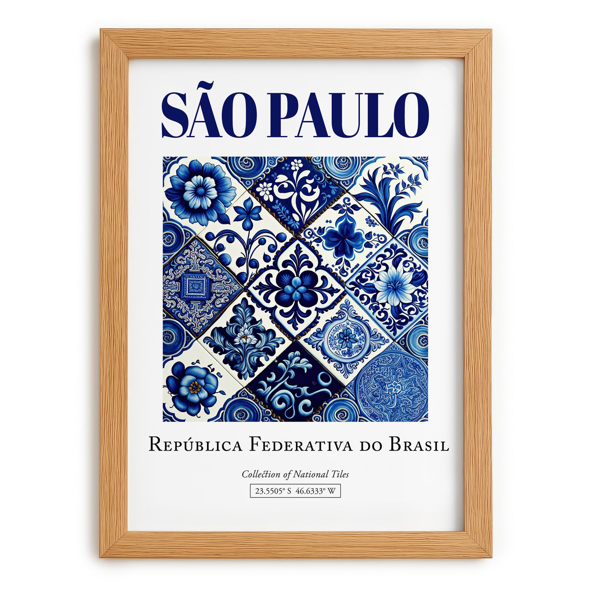 Sao Paulo, Brasil – Travel Poster, set in oak frame