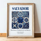 Salvador, Brasil – Architectural Travel Art, in wooden frame leaning on the floor