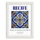 Recife, Brasil – Travel Destination Art, placed in minimal white frame