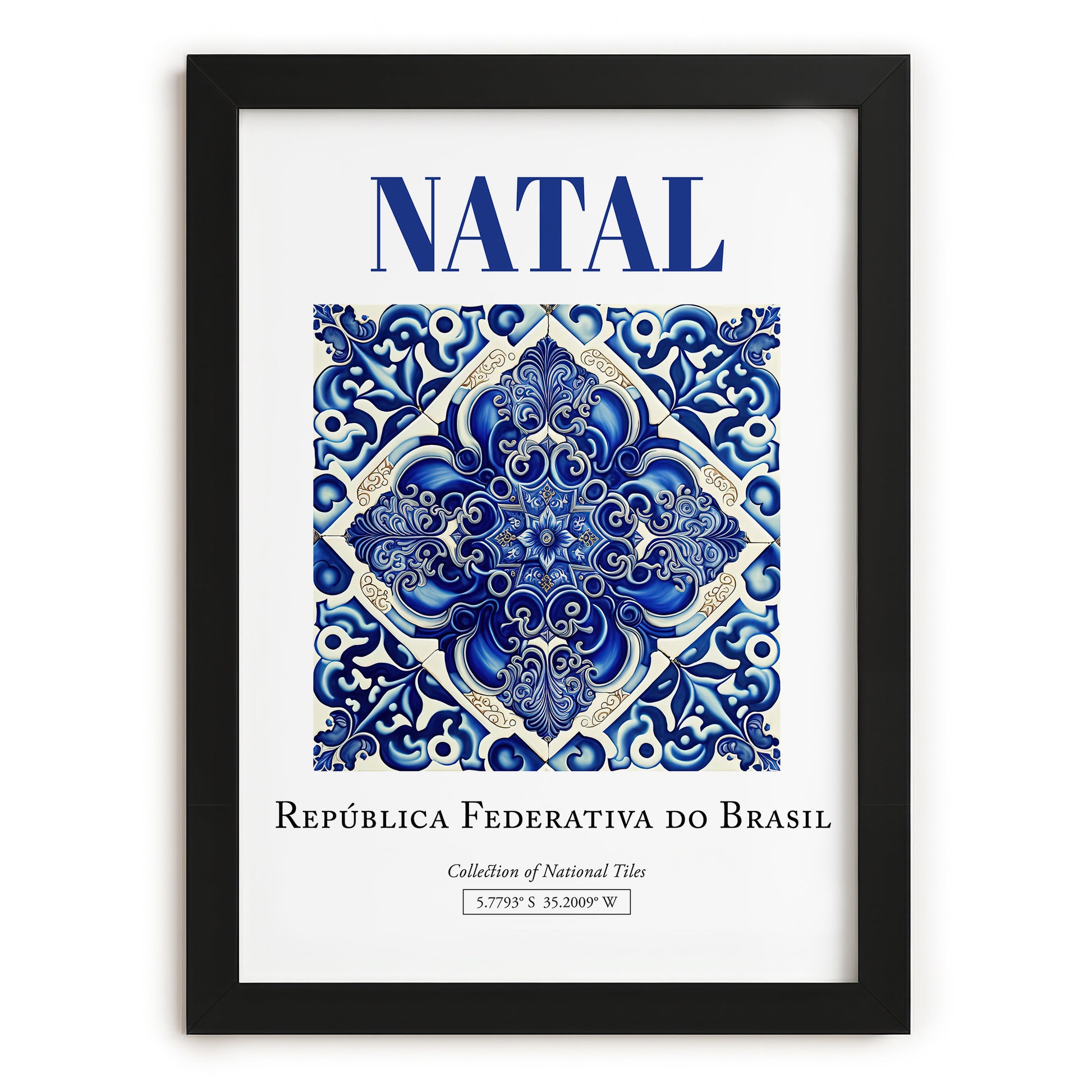 Natal, Brasil – Travel Poster, in sleek black frame