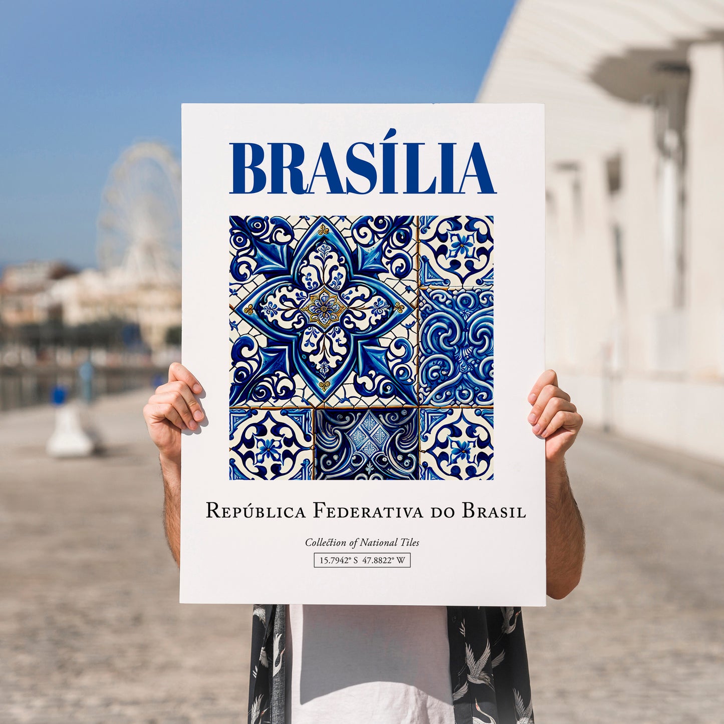 Brasília, Brasil – Travel Wall Art, no-text version framed in wood