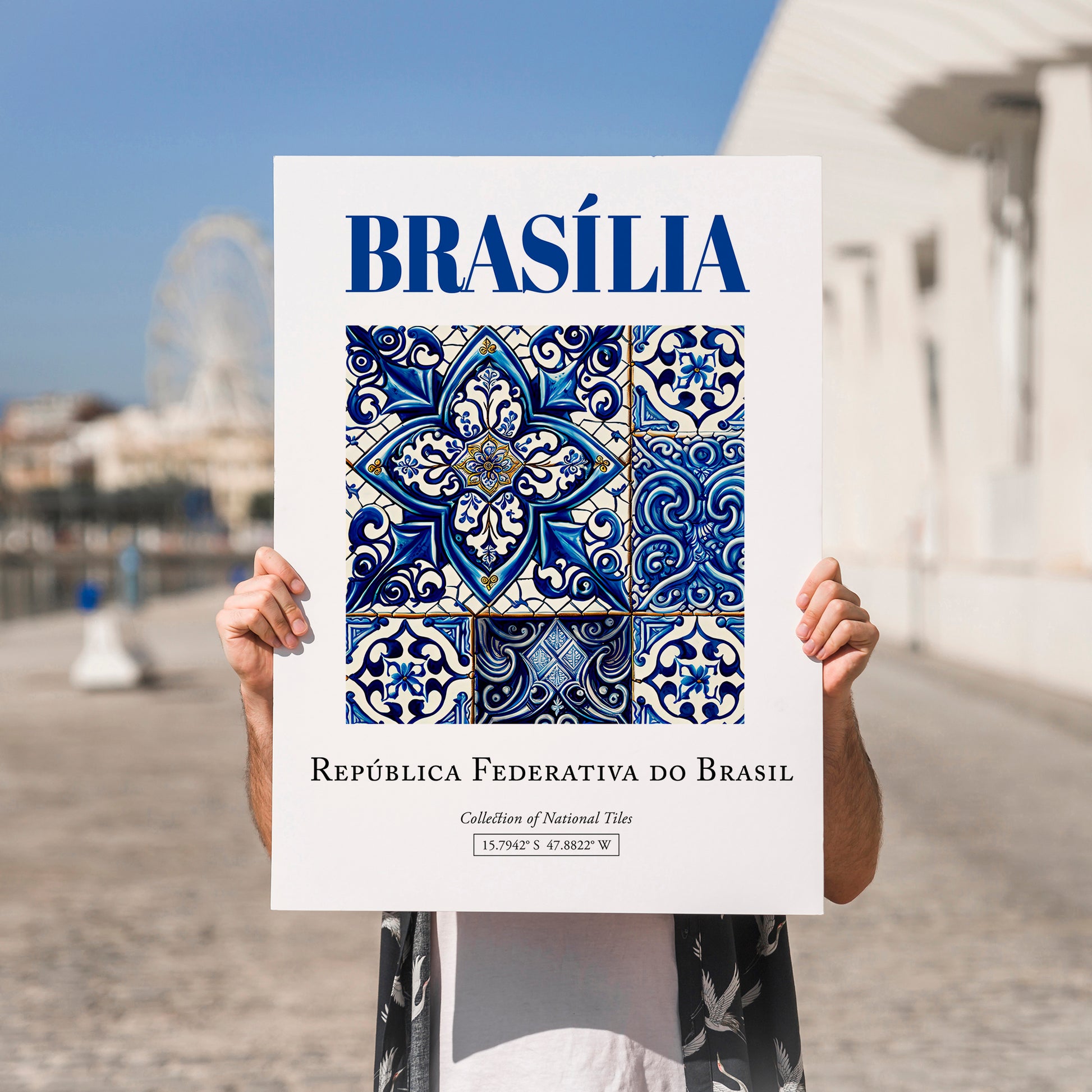 Brasília, Brasil – Travel Wall Art, no-text version framed in wood