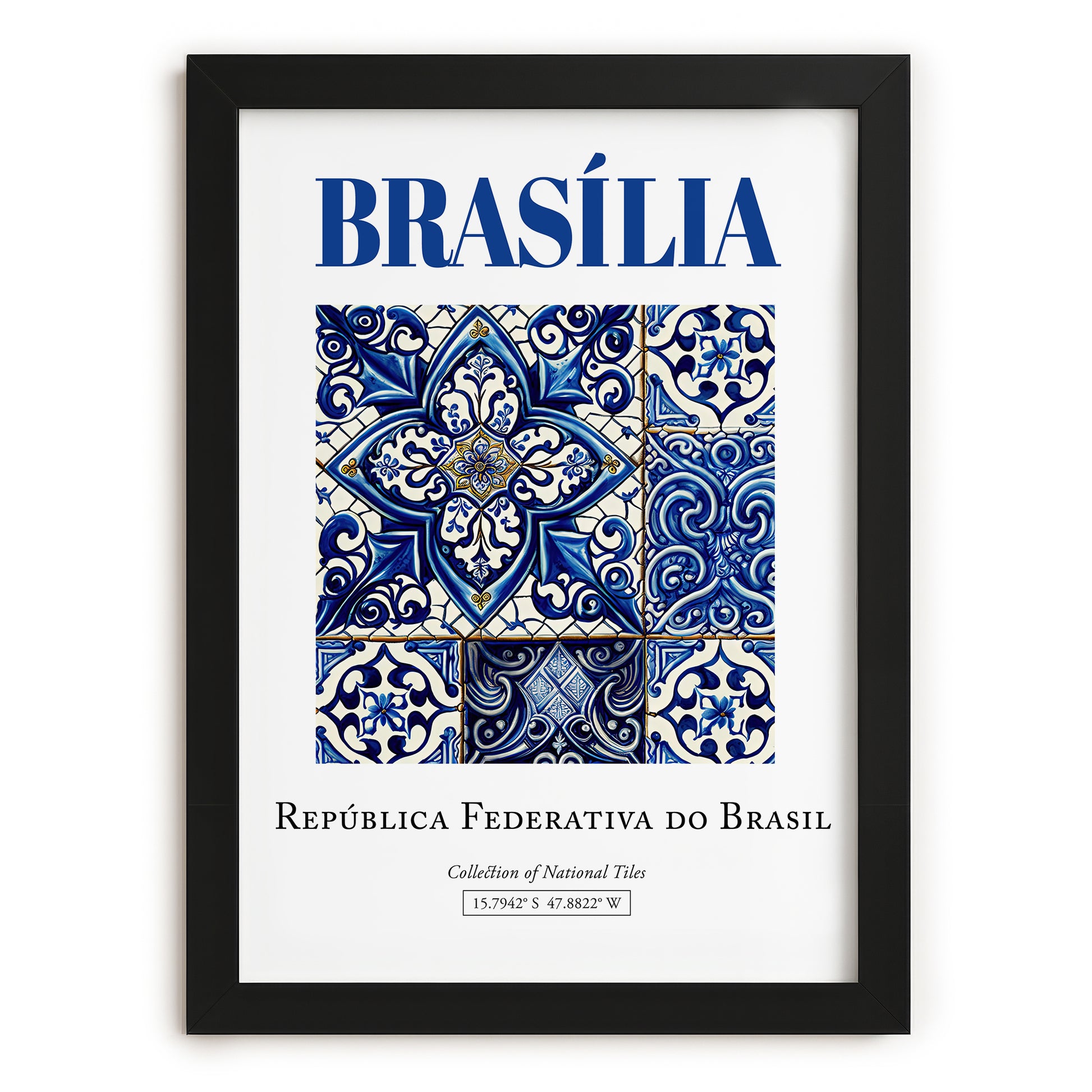 Brasília, Brasil – Travel Wall Art, in sleek black frame