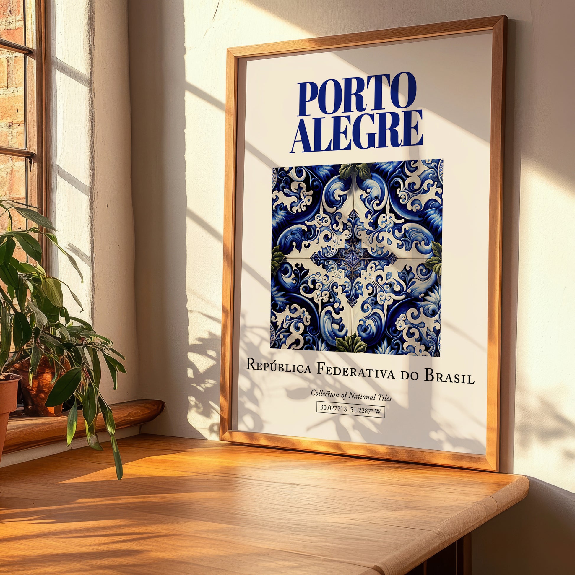 Porto Alegre, Brasil – Retro Travel Poster, clean layout with no caption