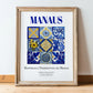 Manaus, Brasil – Travel Wall Decor, in wooden frame leaning on the floor
