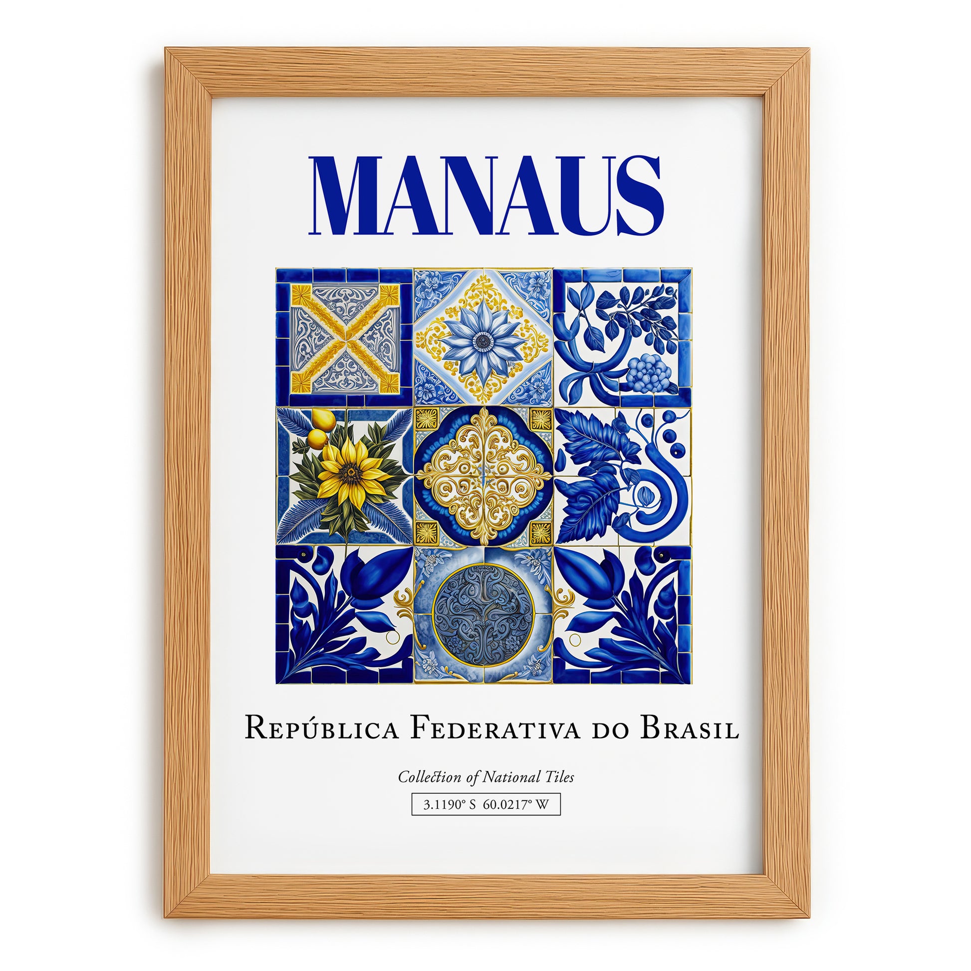 Manaus, Brasil – Travel Wall Decor, set in oak frame