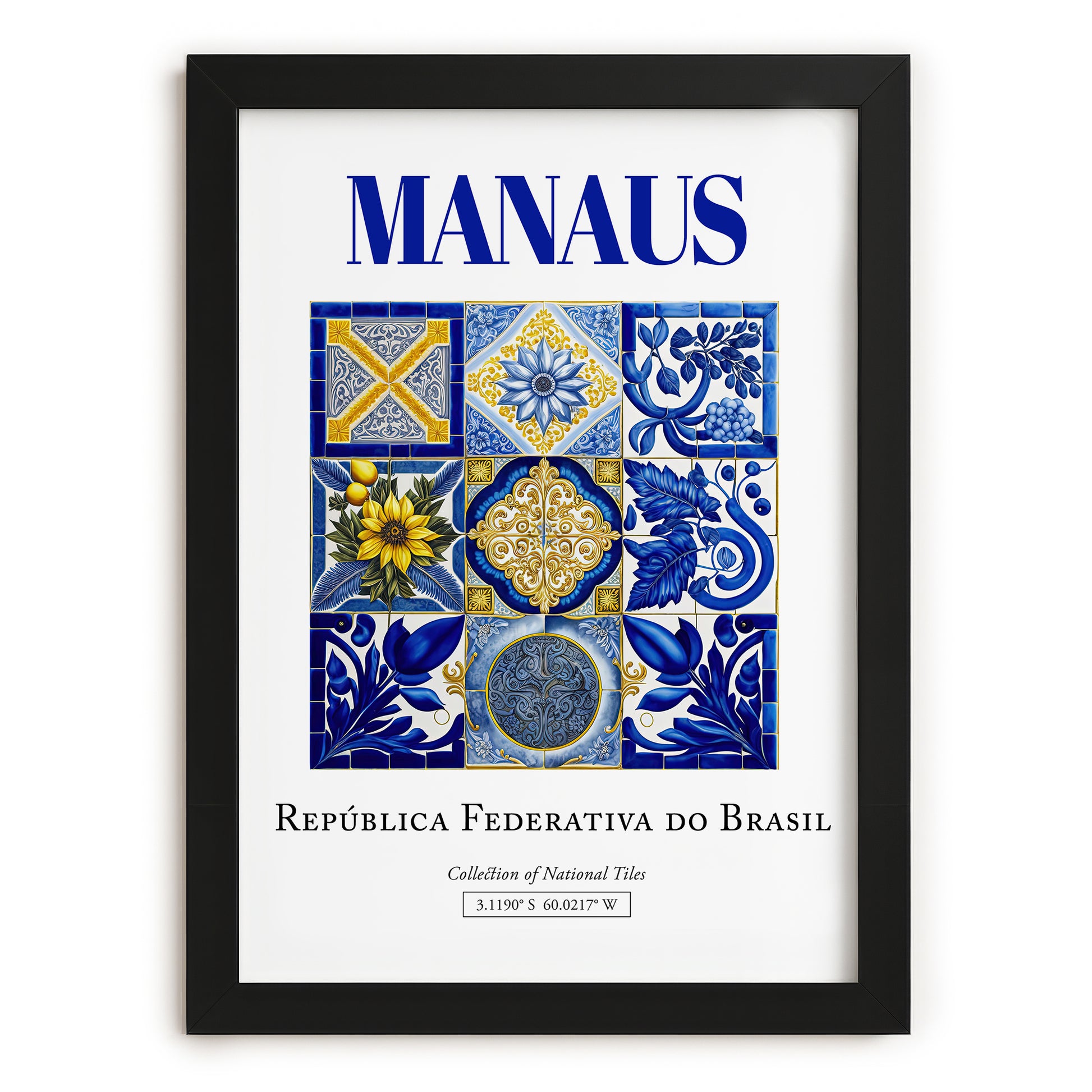 Manaus, Brasil – Travel Wall Decor, in sleek black frame