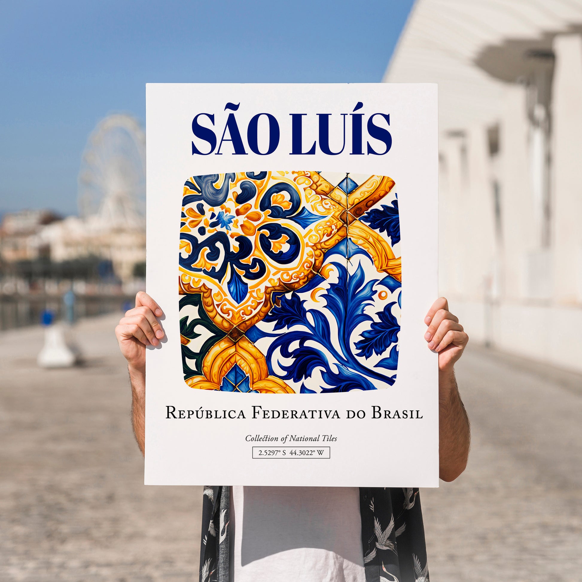 São Luís, Brasil – Tourist Destination Poster, no-text version framed in wood
