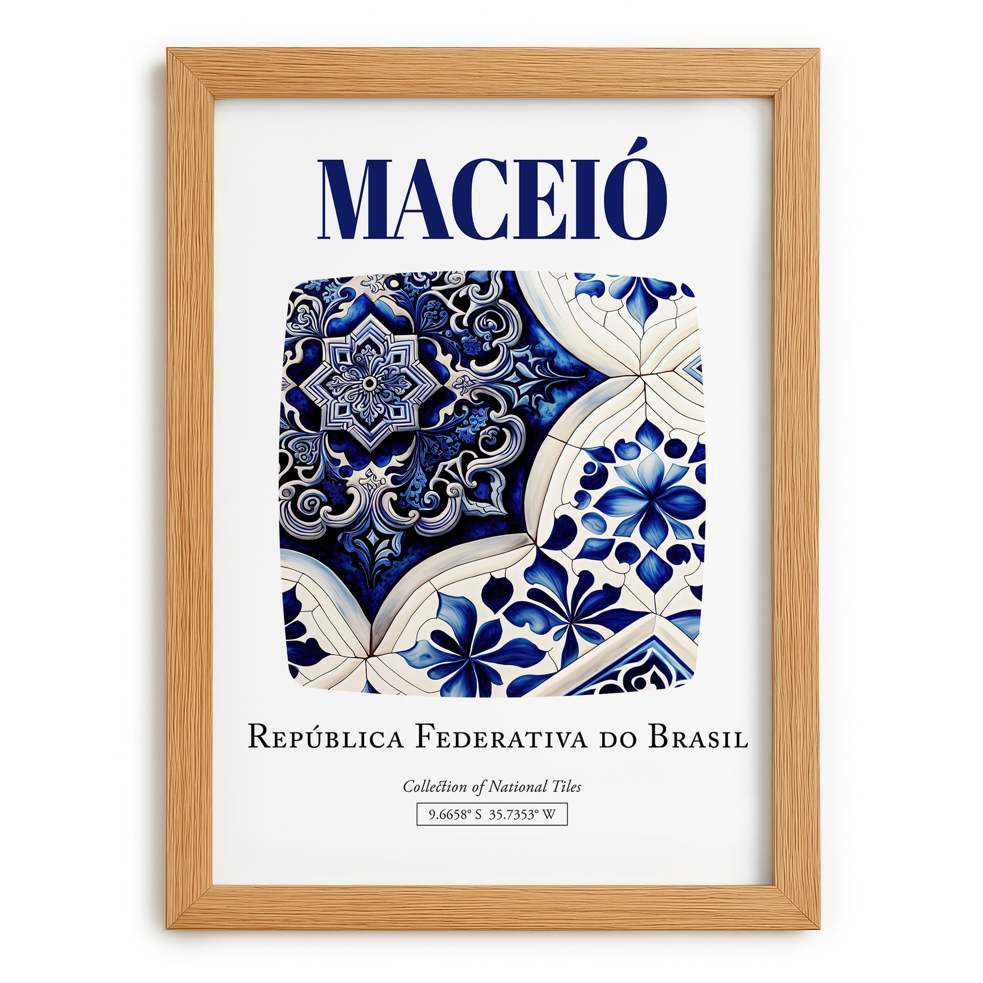 Maceió, Brasil – Travel Poster, set in oak frame