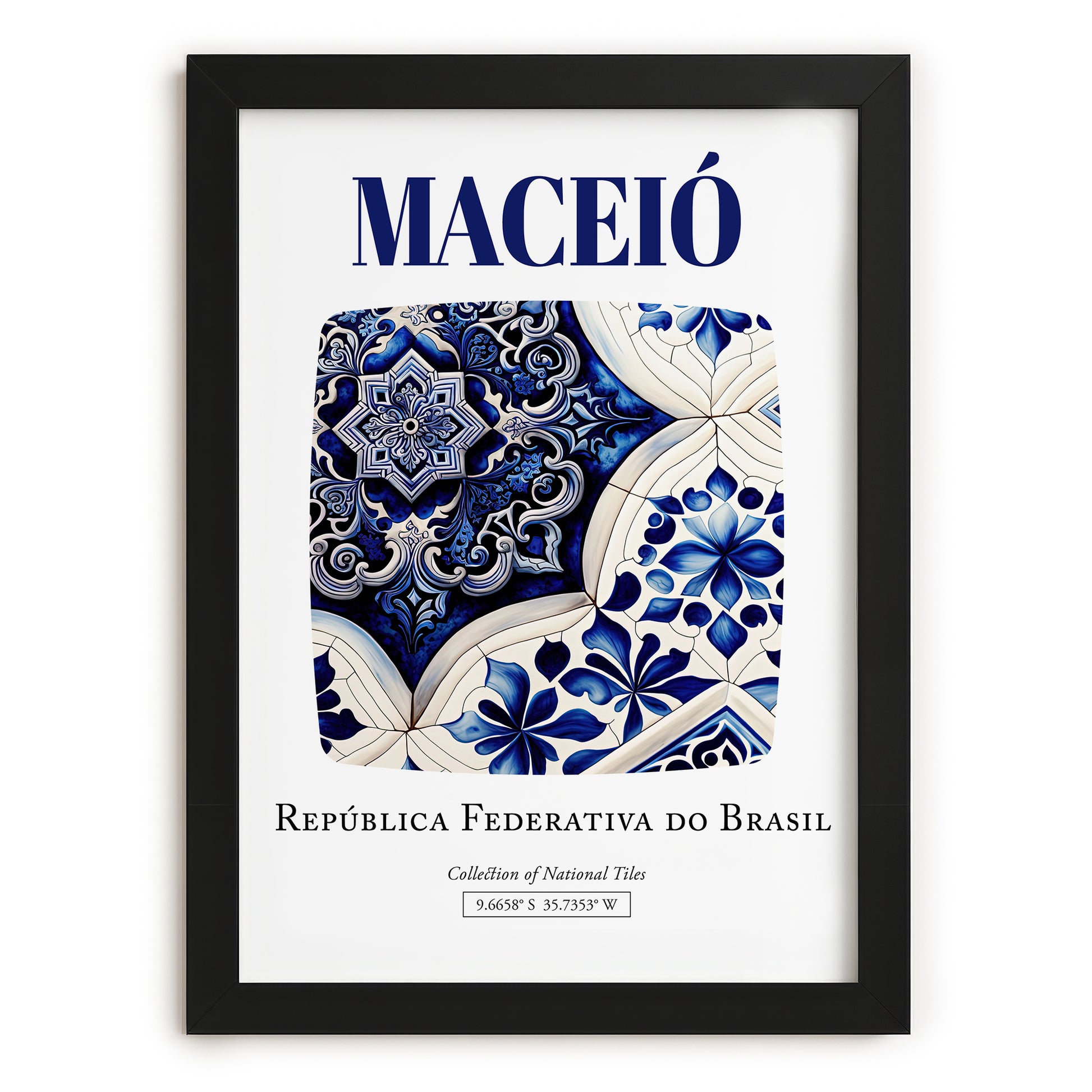 Maceió, Brasil – Travel Poster, in sleek black frame