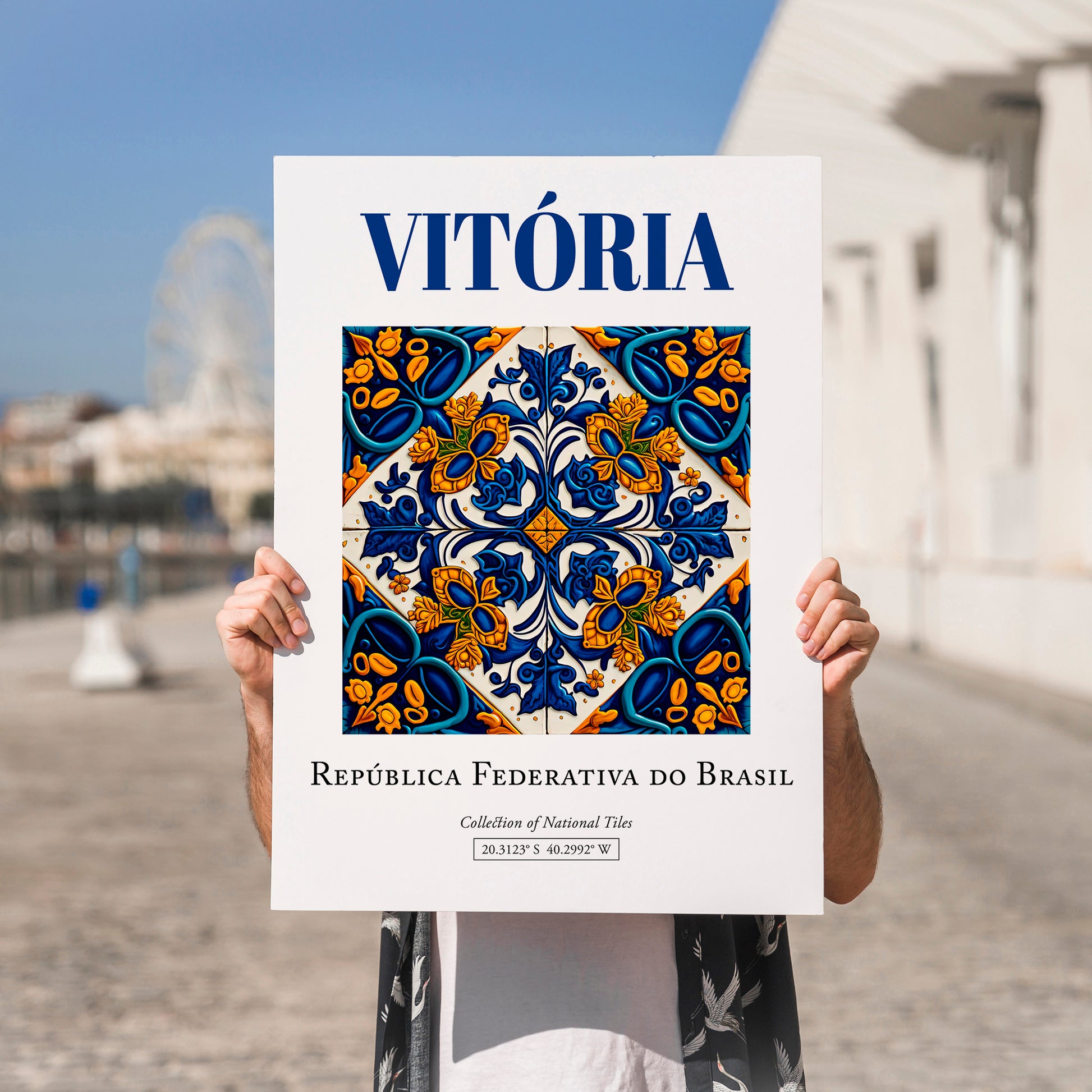Vitória, Brasil – Travel Wall Decor, no-text version framed in wood