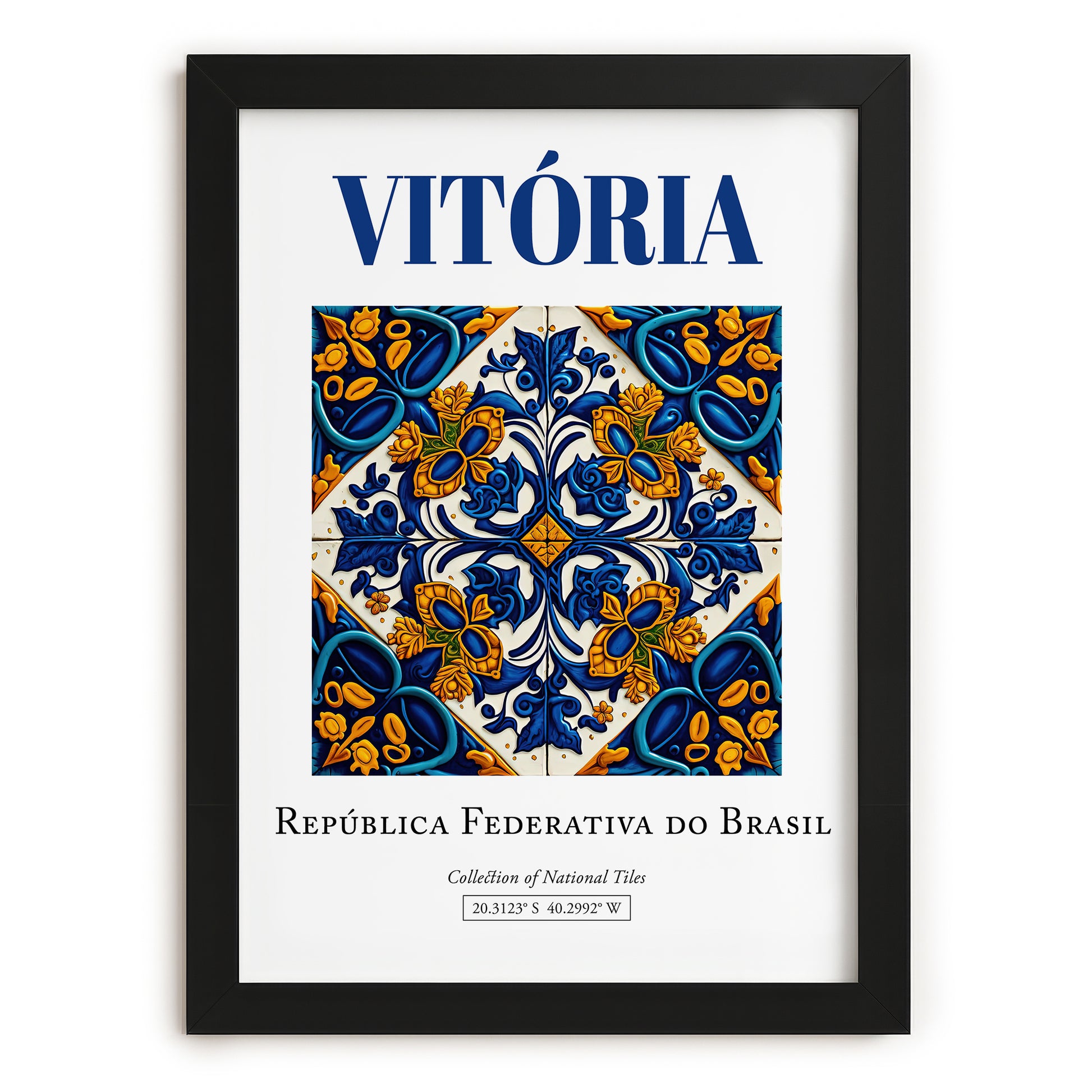 Vitória, Brasil – Travel Wall Decor, in sleek black frame