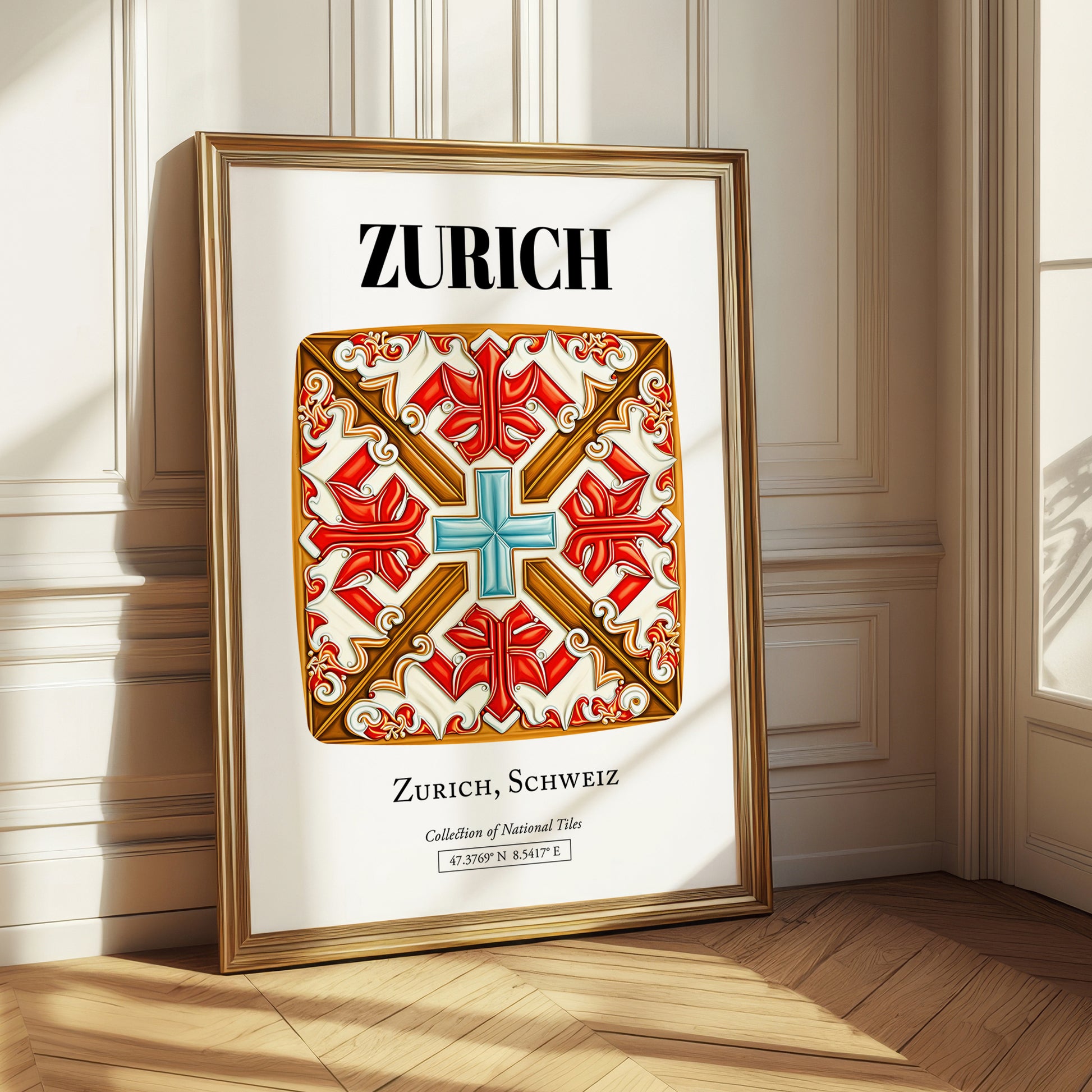 Zurich, Switzerland – Vintage Travel Poster, styled in a charming Paris street view