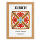 Zurich, Switzerland – Vintage Travel Poster, set in oak frame