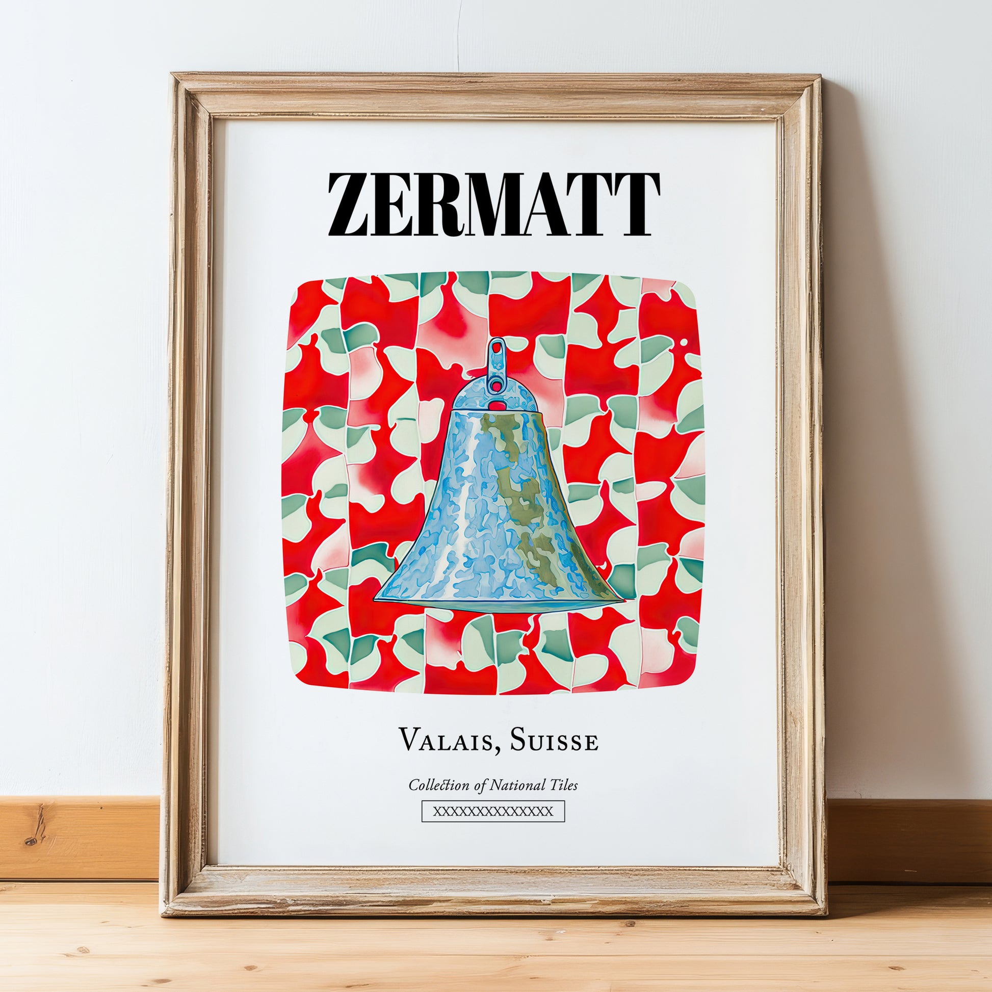 Zermatt, Switzerland – Country Culture Poster, in wooden frame leaning on the floor