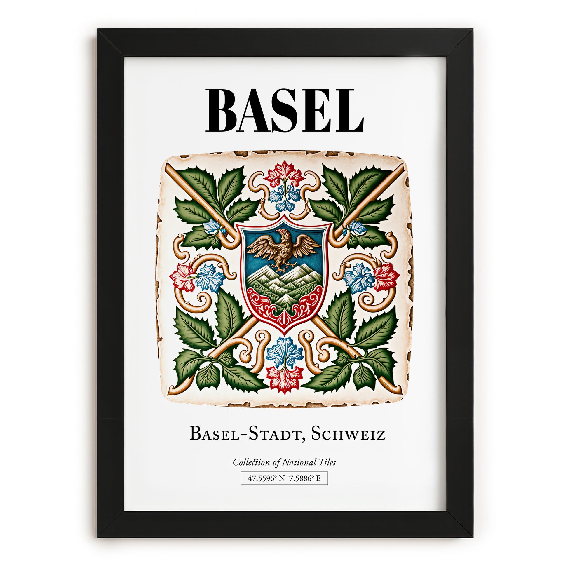 Basel, Switzerland – Global Wall Art, in sleek black frame