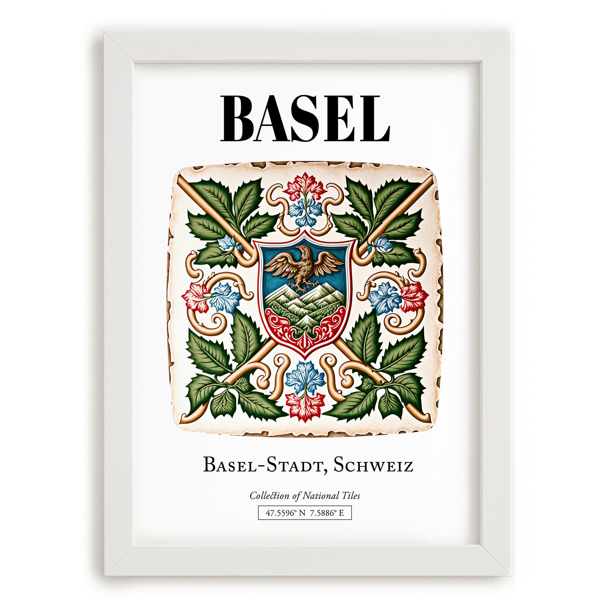 Basel, Switzerland – Global Wall Art, placed in minimal white frame