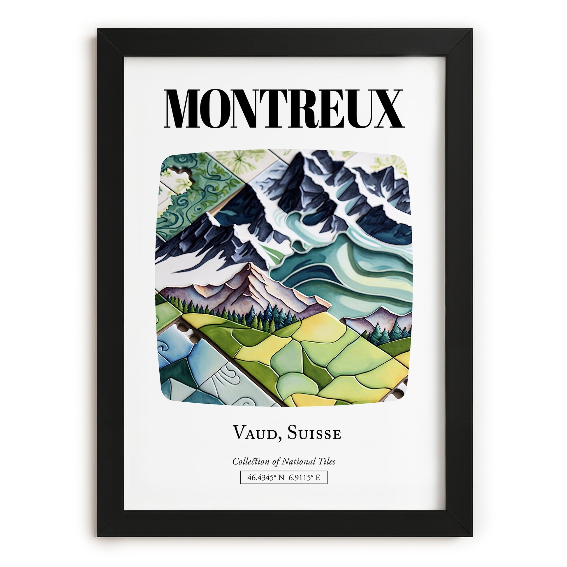 Montreux, Switzerland – Travel Wall Decor, in sleek black frame