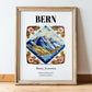 Bern, Switzerland – Travel Wall Decor, in wooden frame leaning on the floor