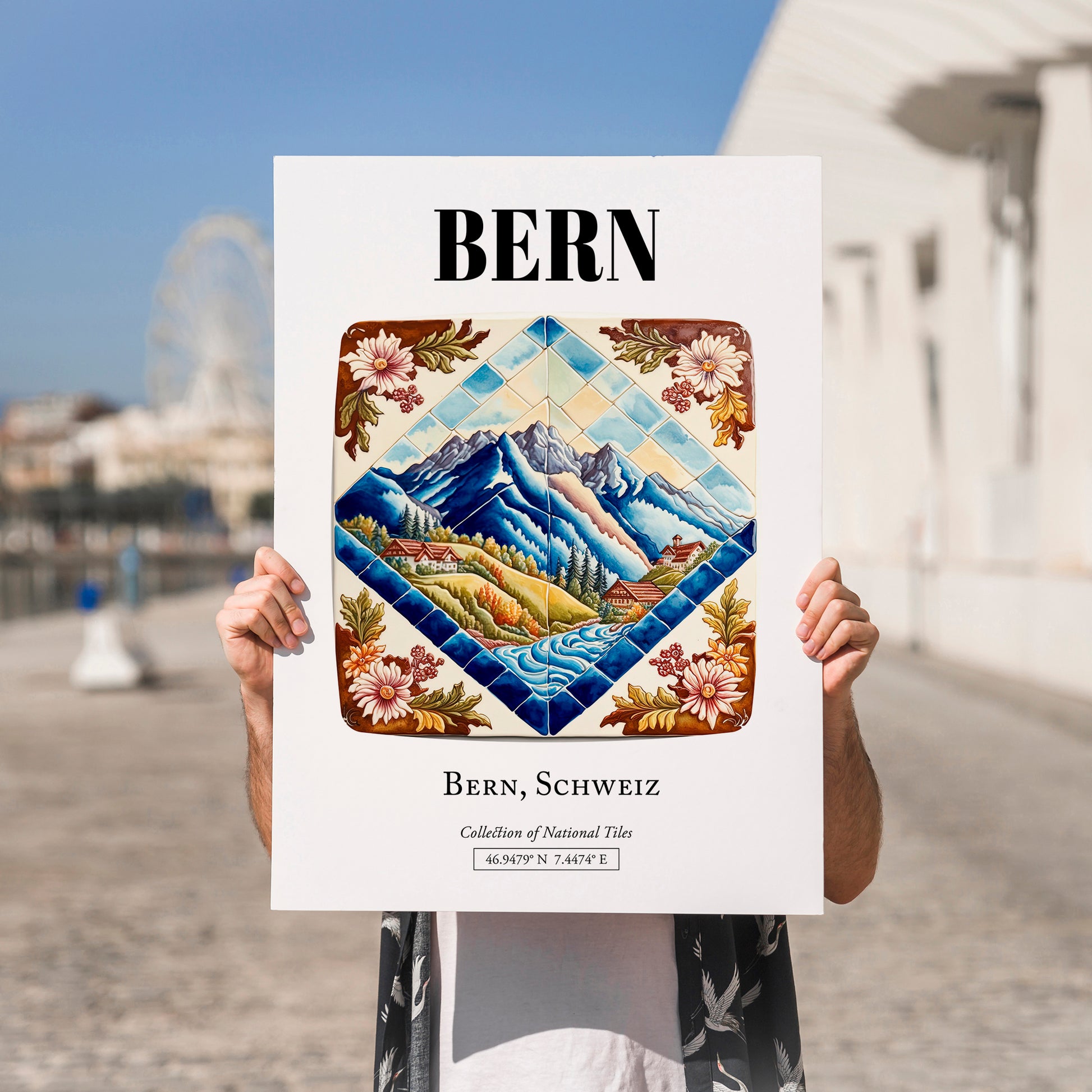 Bern, Switzerland – Travel Wall Decor, no-text version framed in wood