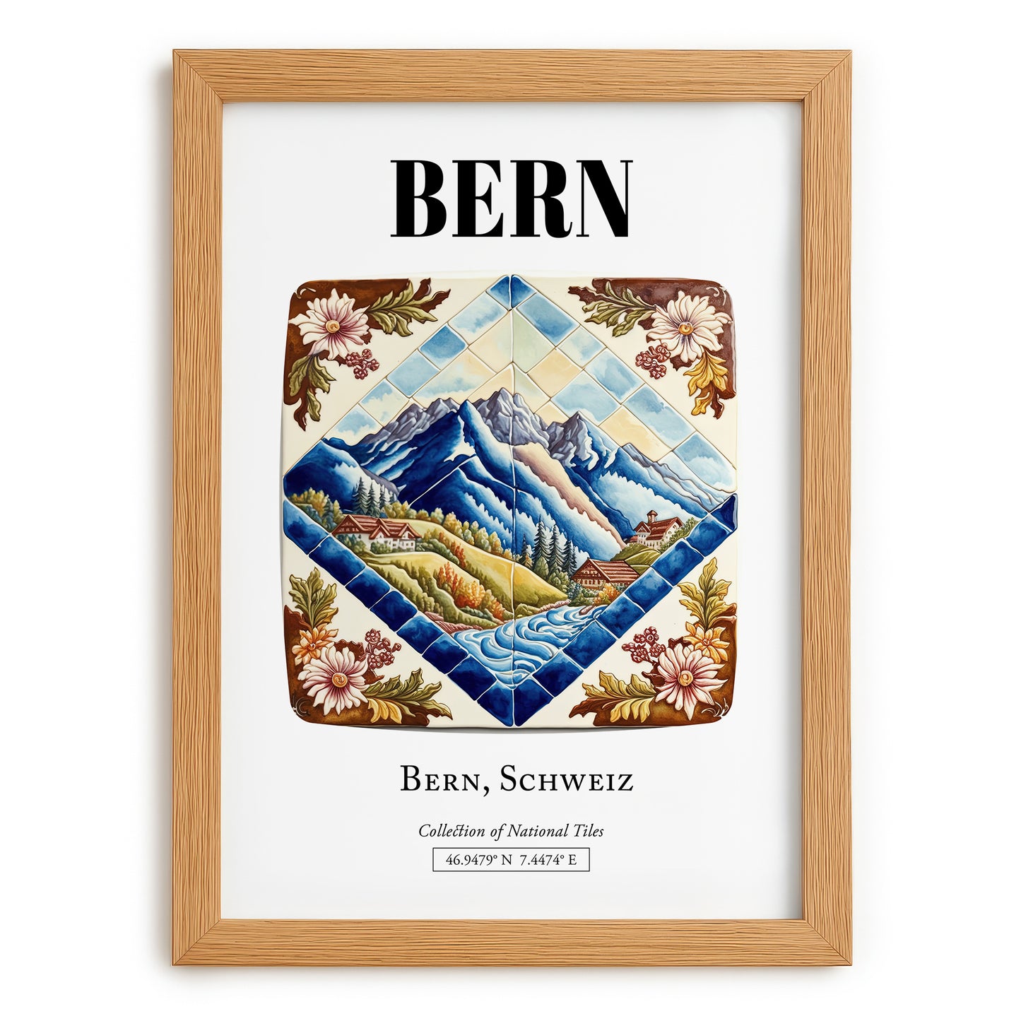 Bern, Switzerland – Travel Wall Decor, set in oak frame