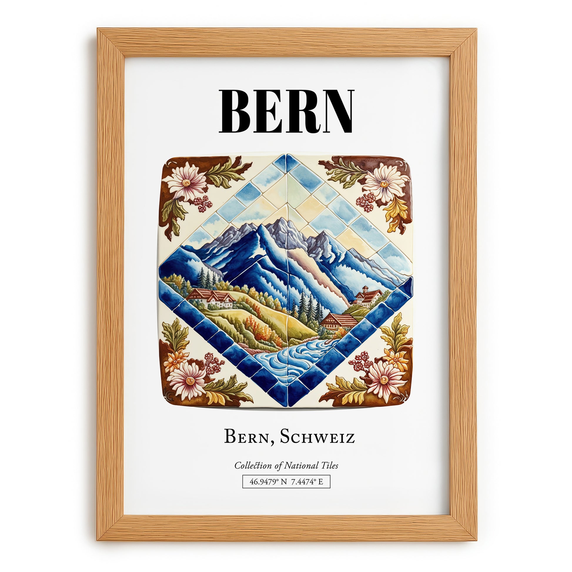 Bern, Switzerland – Travel Wall Decor, set in oak frame