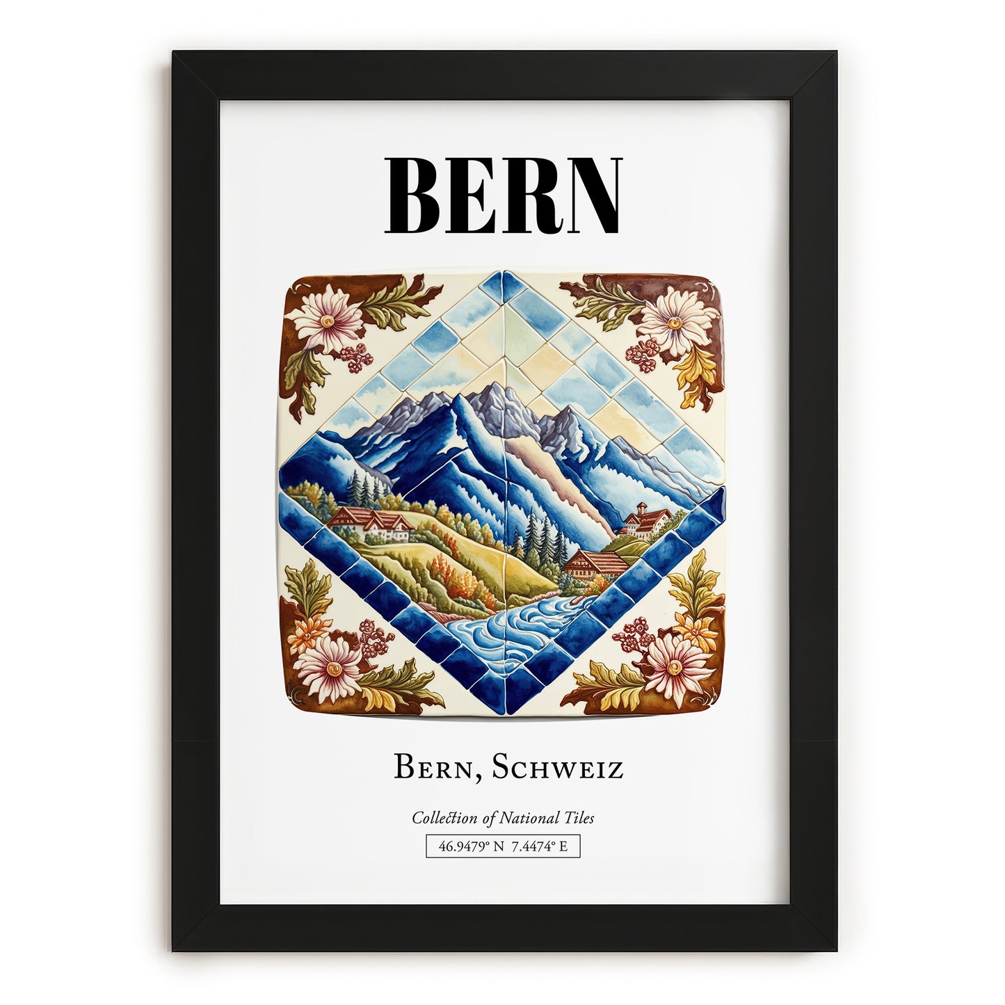Bern, Switzerland – Travel Wall Decor, in sleek black frame