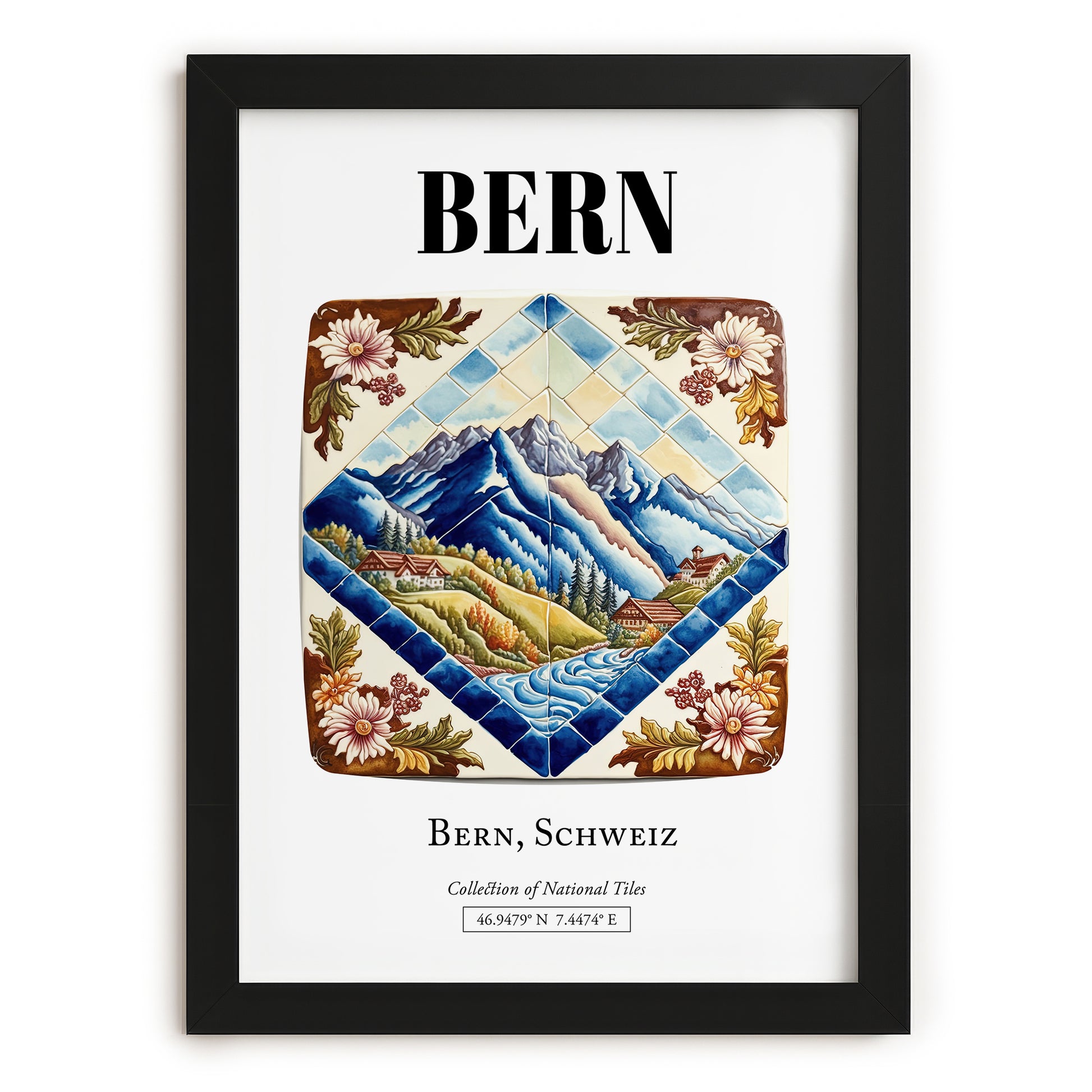 Bern, Switzerland – Travel Wall Decor, in sleek black frame