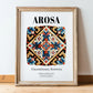 Arosa, Switzerland – Travel Poster, in wooden frame leaning on the floor
