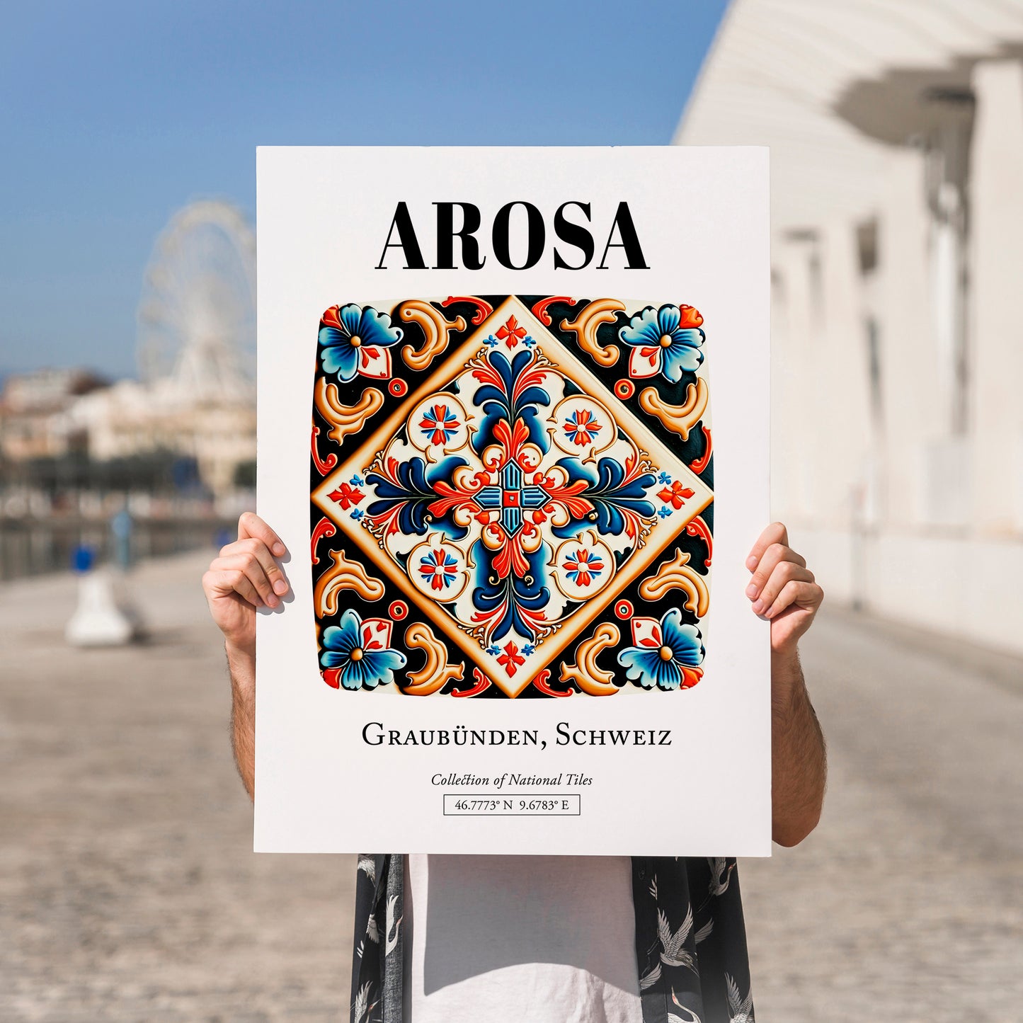 Arosa, Switzerland – Travel Poster, no-text version framed in wood