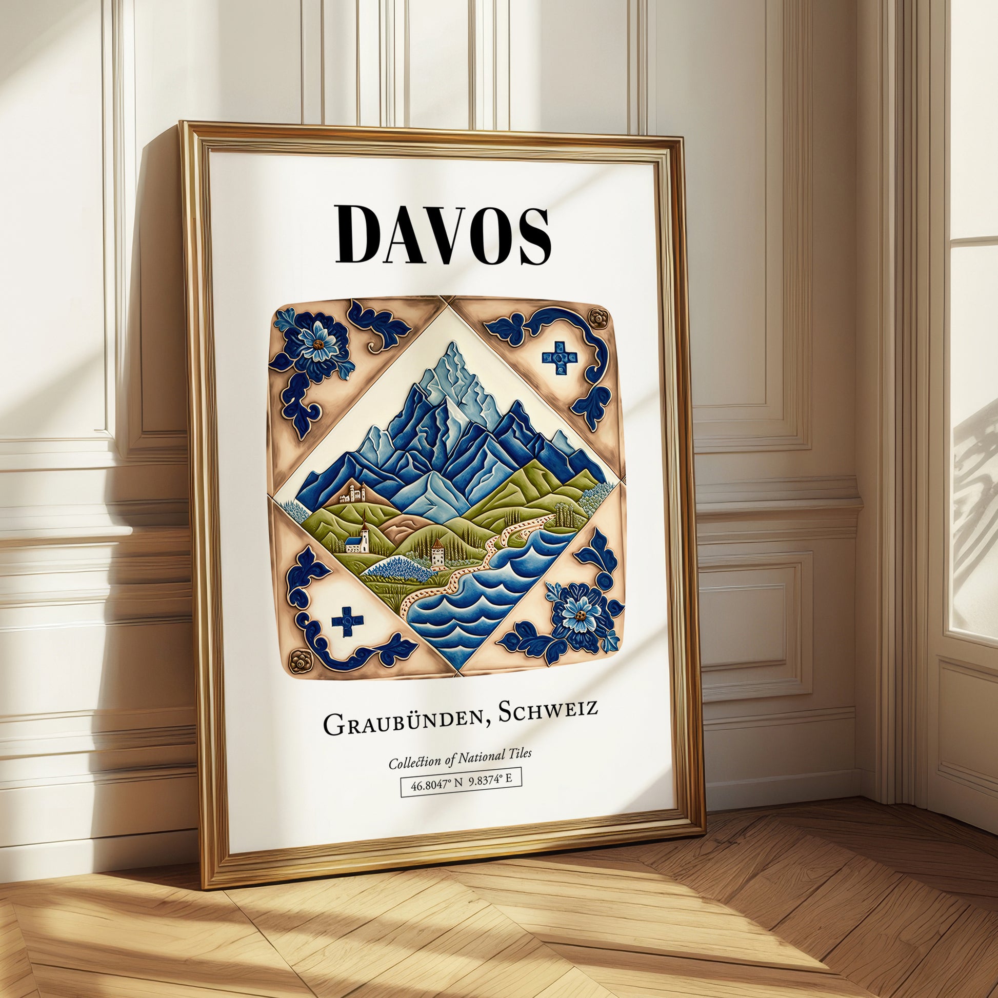Davos, Switzerland – World Travel Art, styled in a charming Paris street view