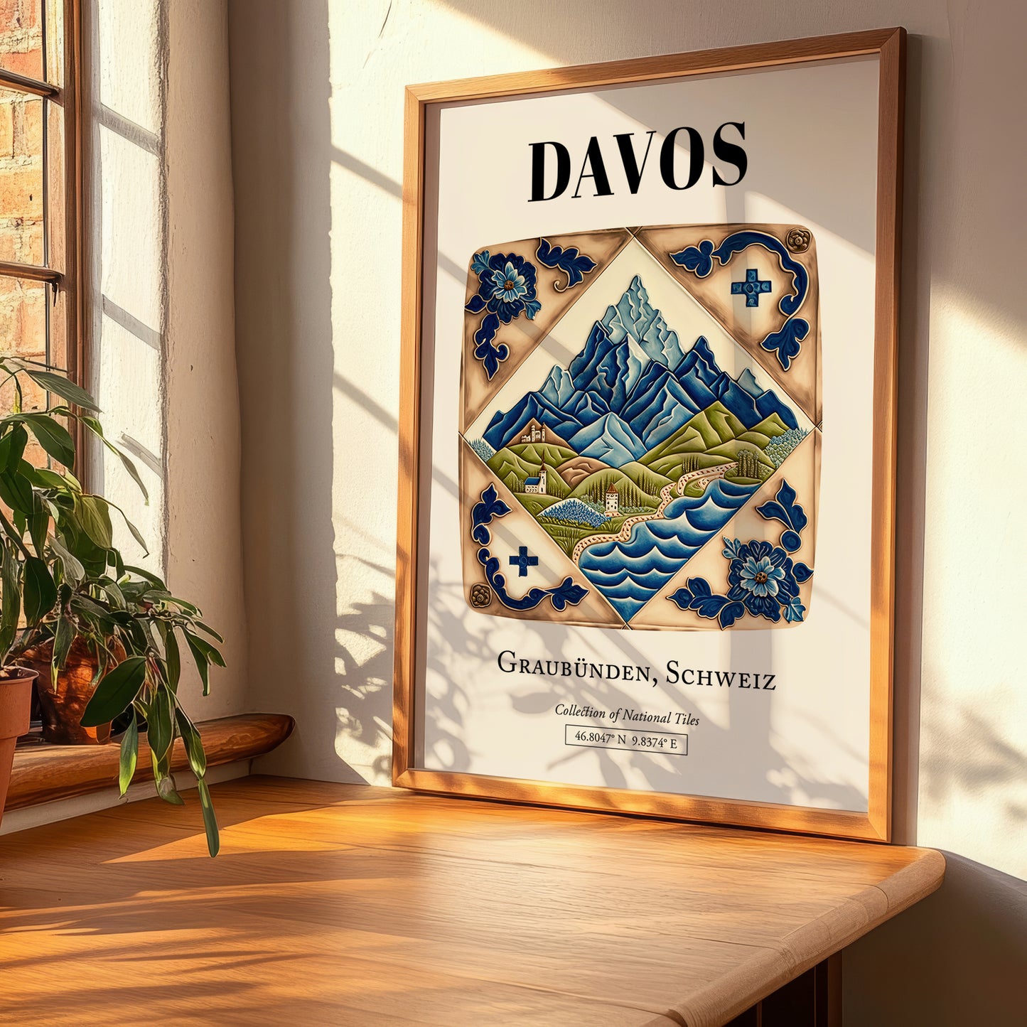 Davos, Switzerland – World Travel Art, clean layout with no caption
