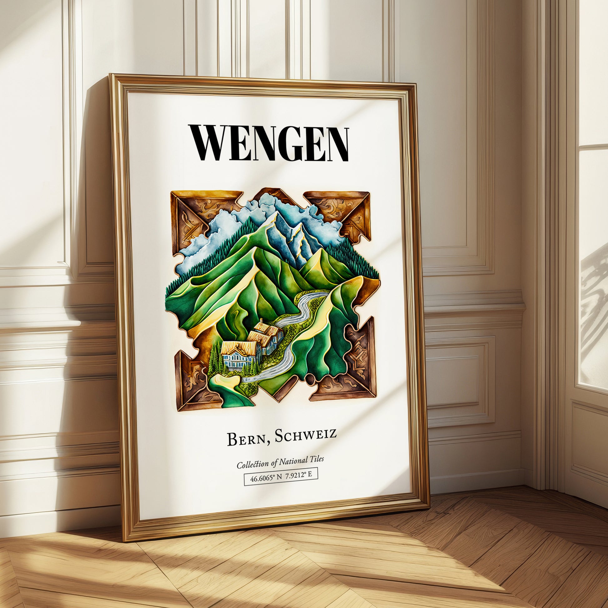 Wengen, Switzerland – Travel Poster, styled in a charming Paris street view
