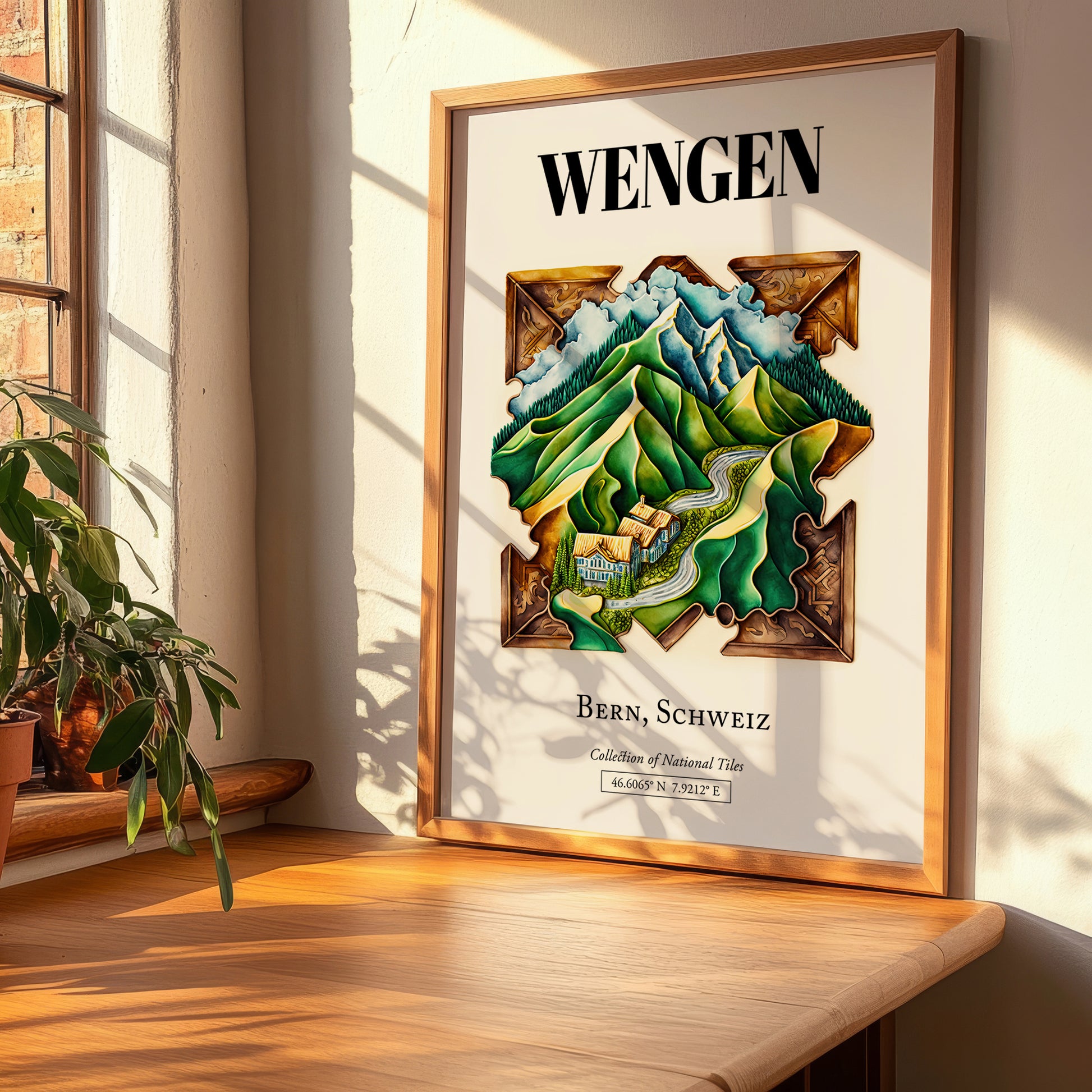 Wengen, Switzerland – Travel Poster, clean layout with no caption