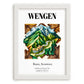 Wengen, Switzerland – Travel Poster, placed in minimal white frame