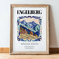 Engelberg, Switzerland – Vintage Travel Poster, in wooden frame leaning on the floor