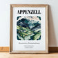 Appenzell, Switzerland – Illustrated Travel Poster, in wooden frame leaning on the floor