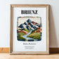 Brienz, Switzerland – Travel Poster, in wooden frame leaning on the floor